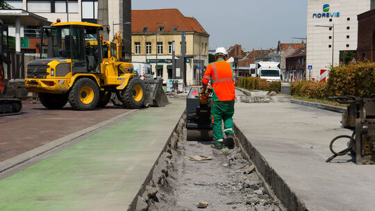 Photo des travaux de la ligne A