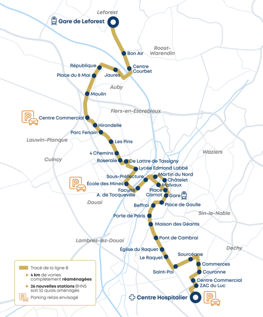 Plan de la future ligne B